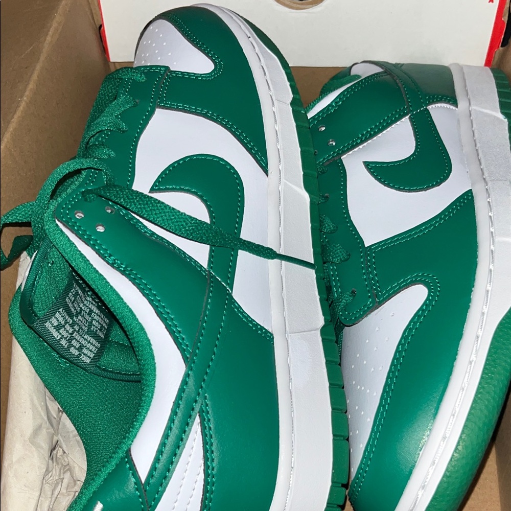 Nike Green and White Sneakers